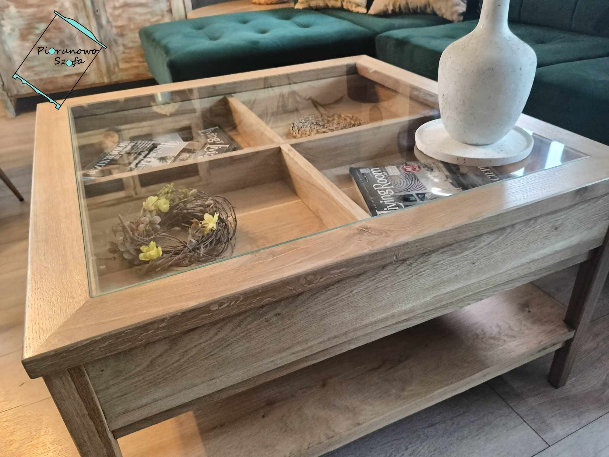 dębowy stolik kawowy drewniany