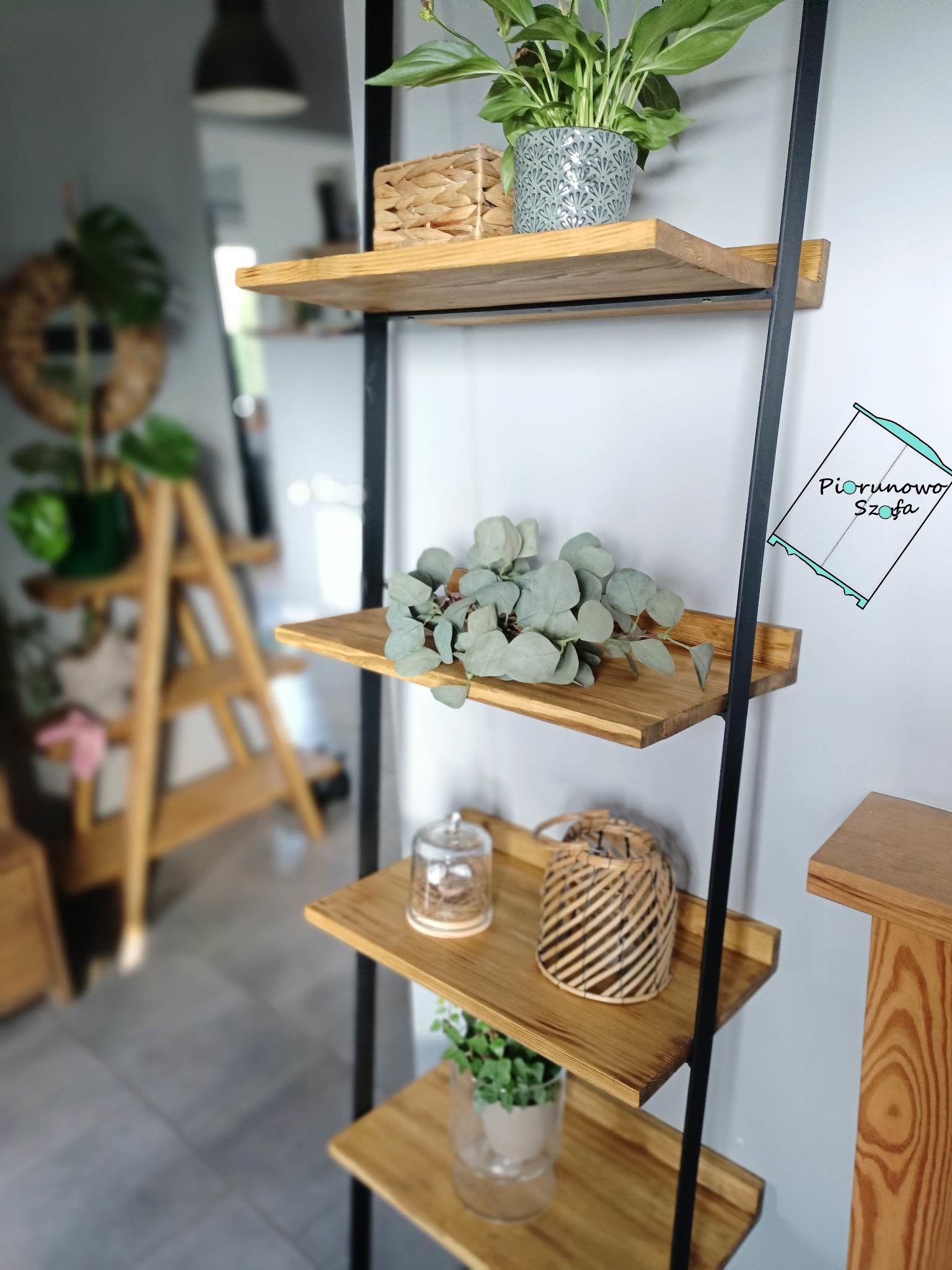 Regał, półka drewno loft