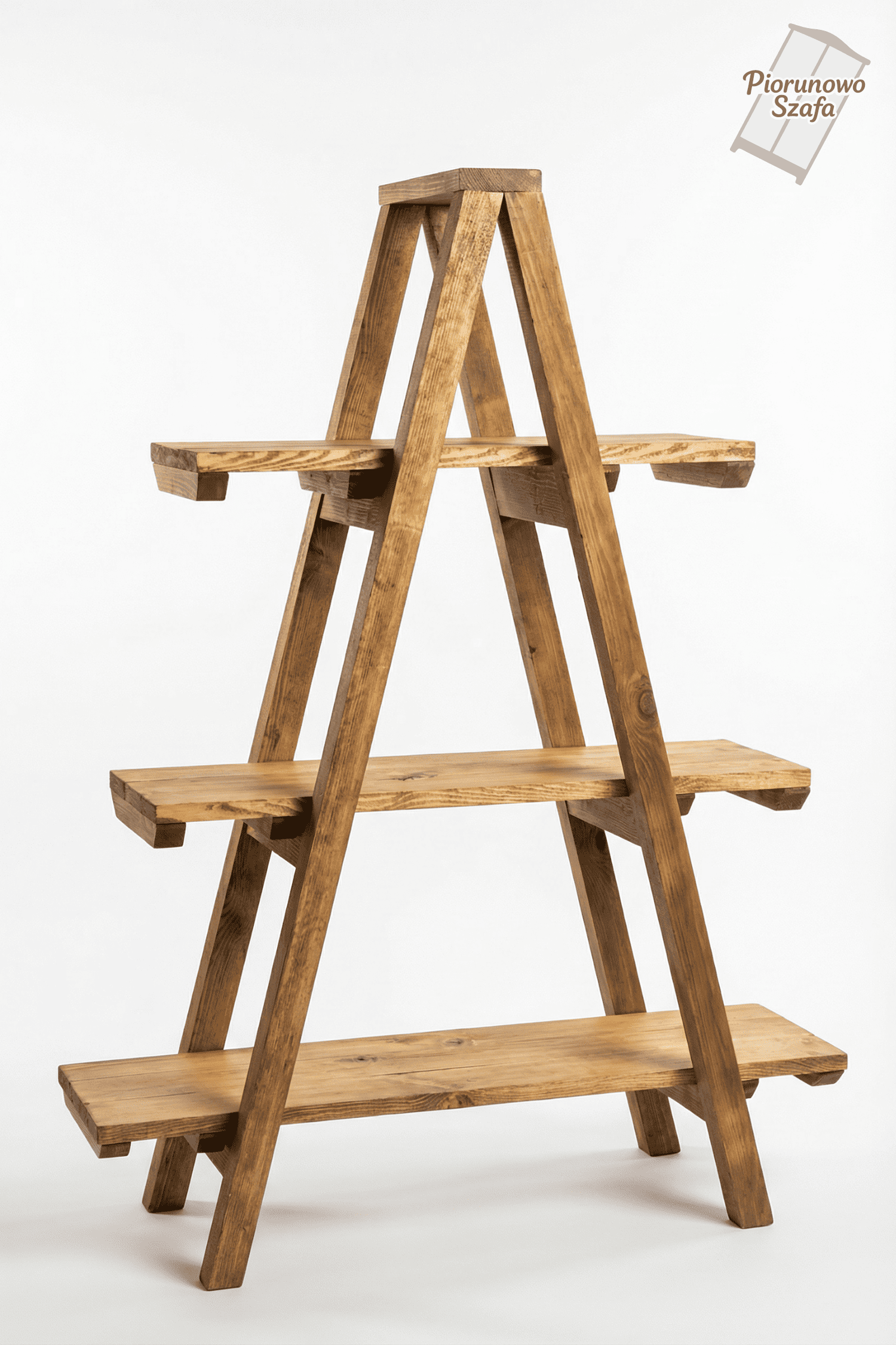 Drabina drewniana, dekoracyjna – regał