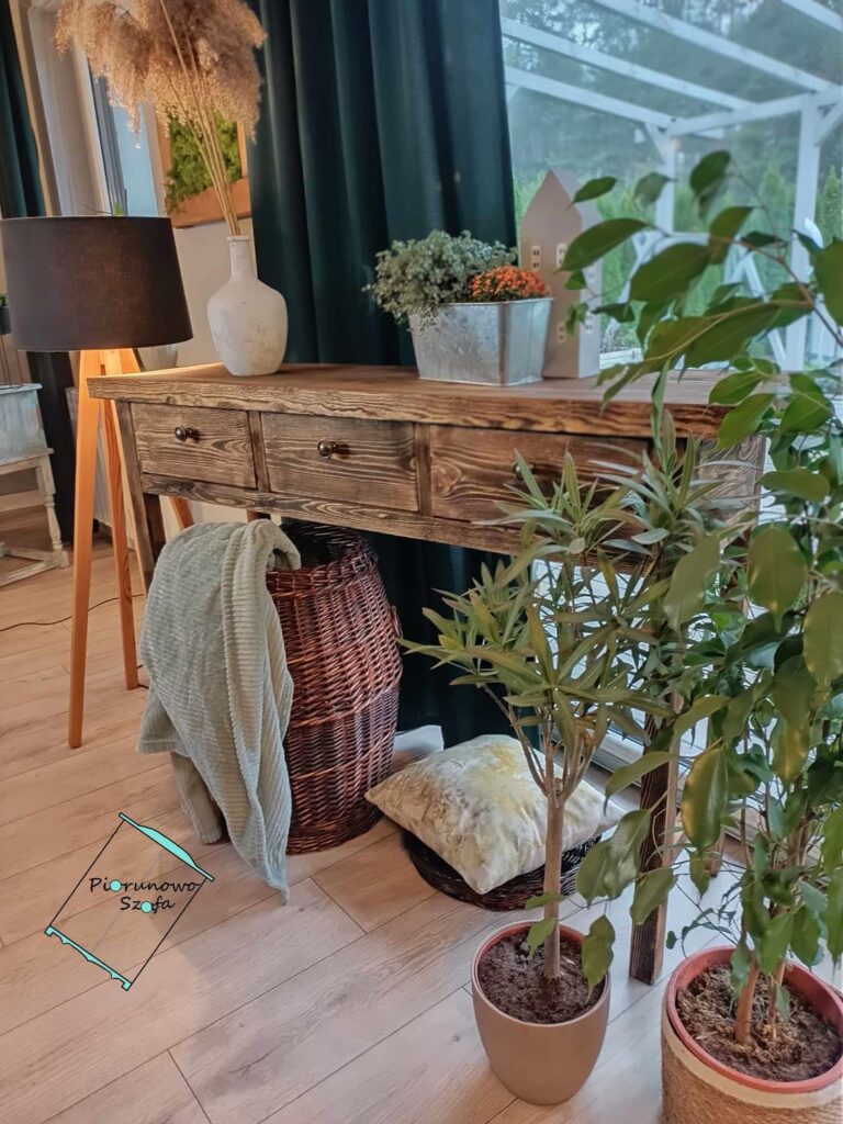 Komoda retro do salonu – styl vintage, kolor orzech