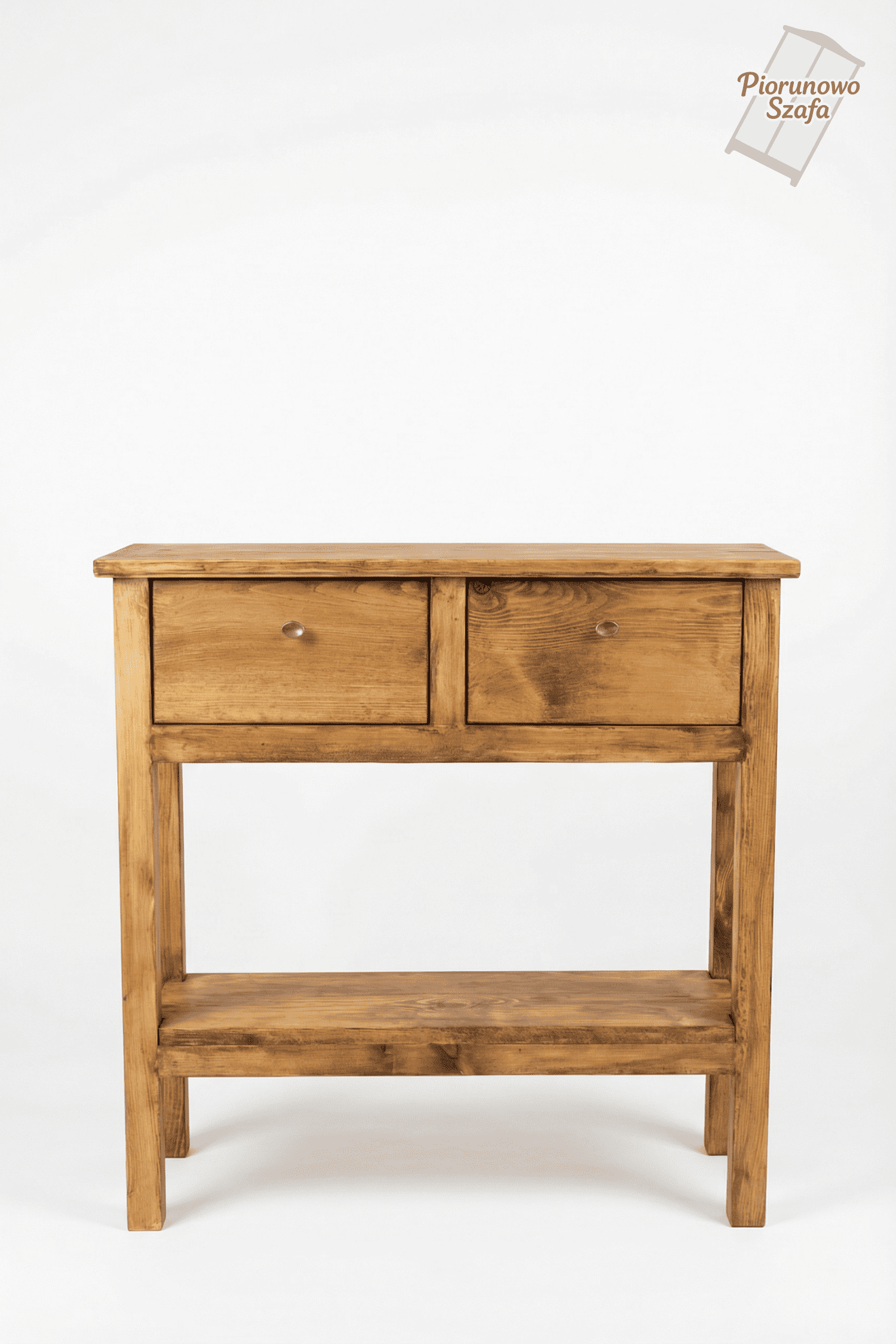 Konsolka drewniana z 2 szufladami vintage MEL