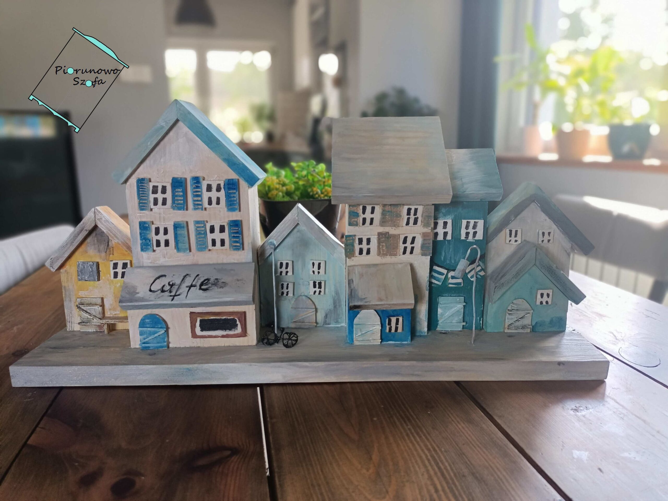 Ozdoba domek, zestaw dekoracja, jasny