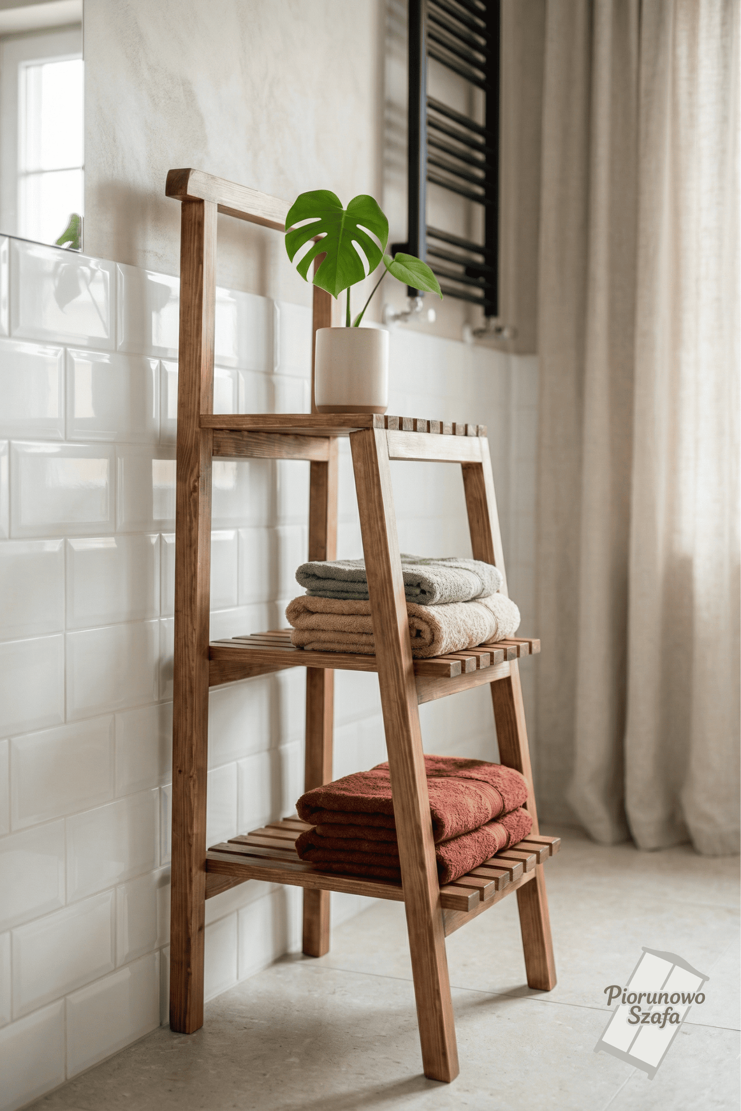 Drabinka łazienkowa, wieszak na ręczniki
