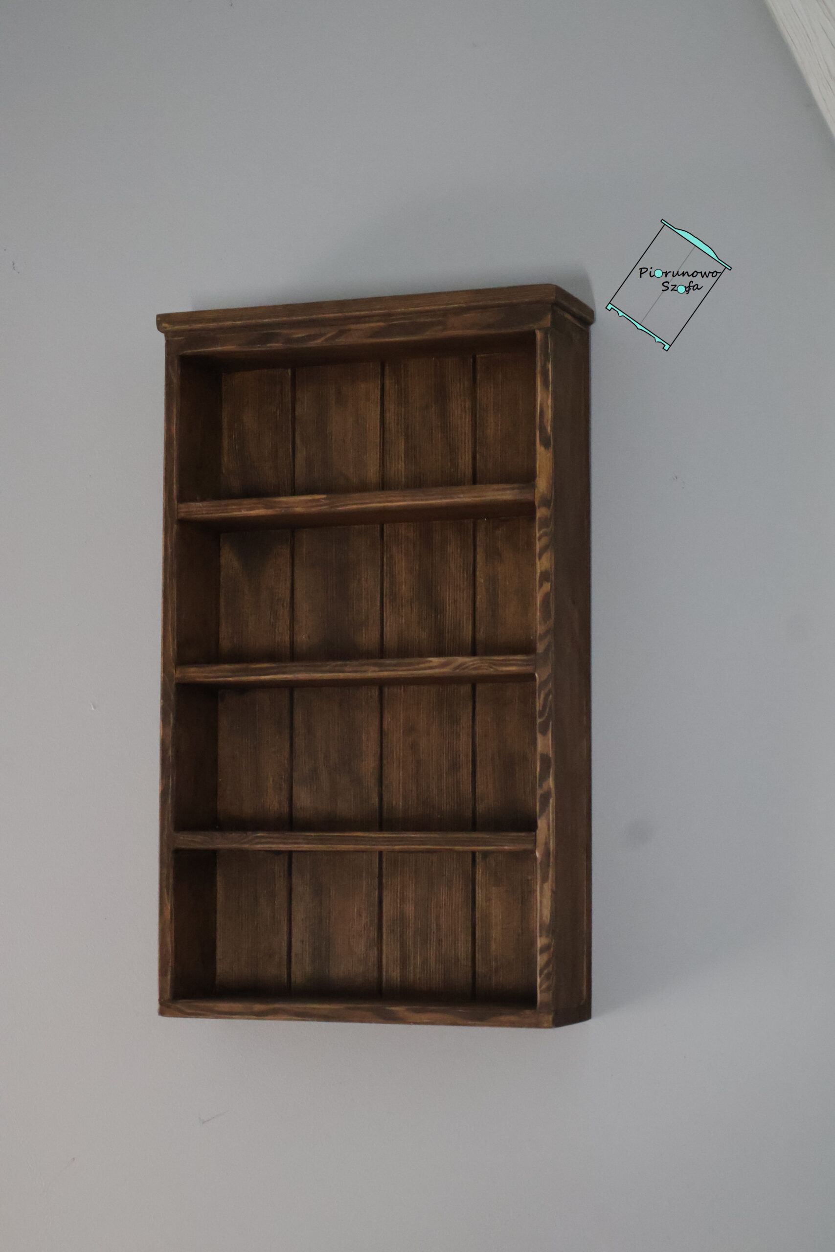 Rustykalna brązowa półka ścienna  – styl vintage