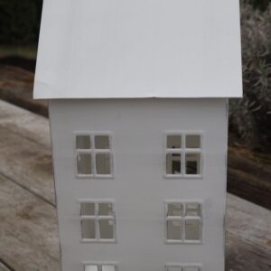 Dekoracyjny domek, świecznik biały na tealighty duży