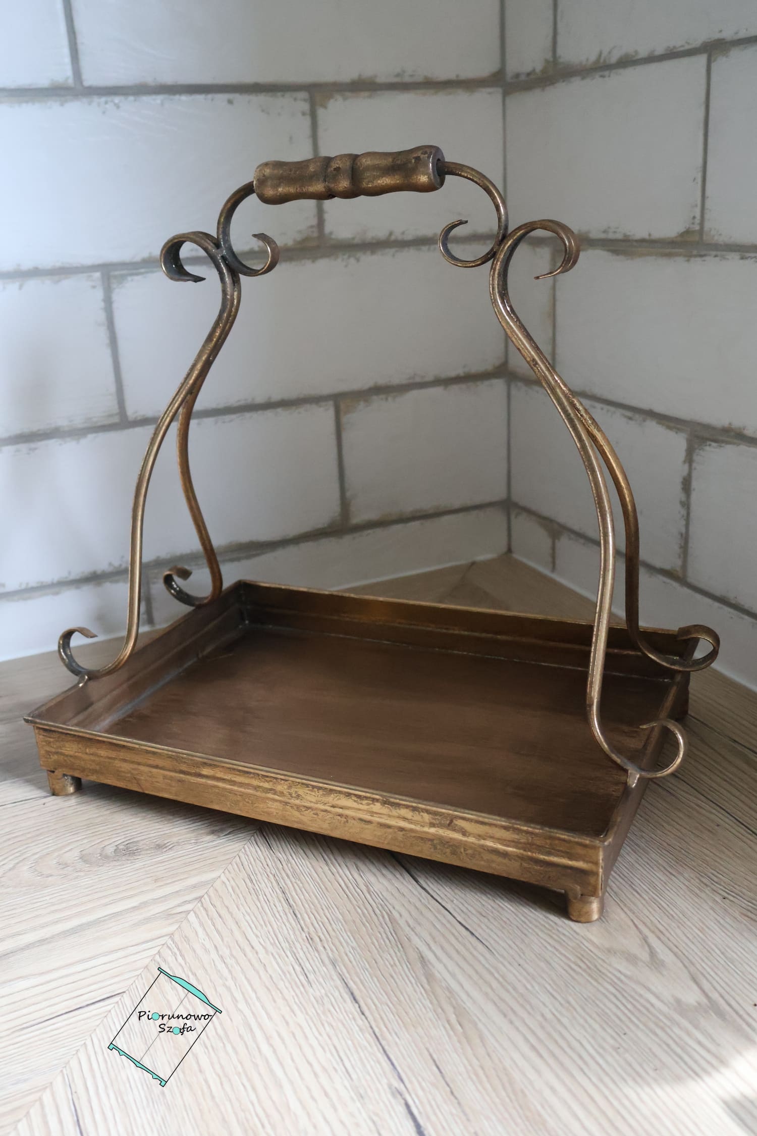 Prostokątna taca z uchwytem duża