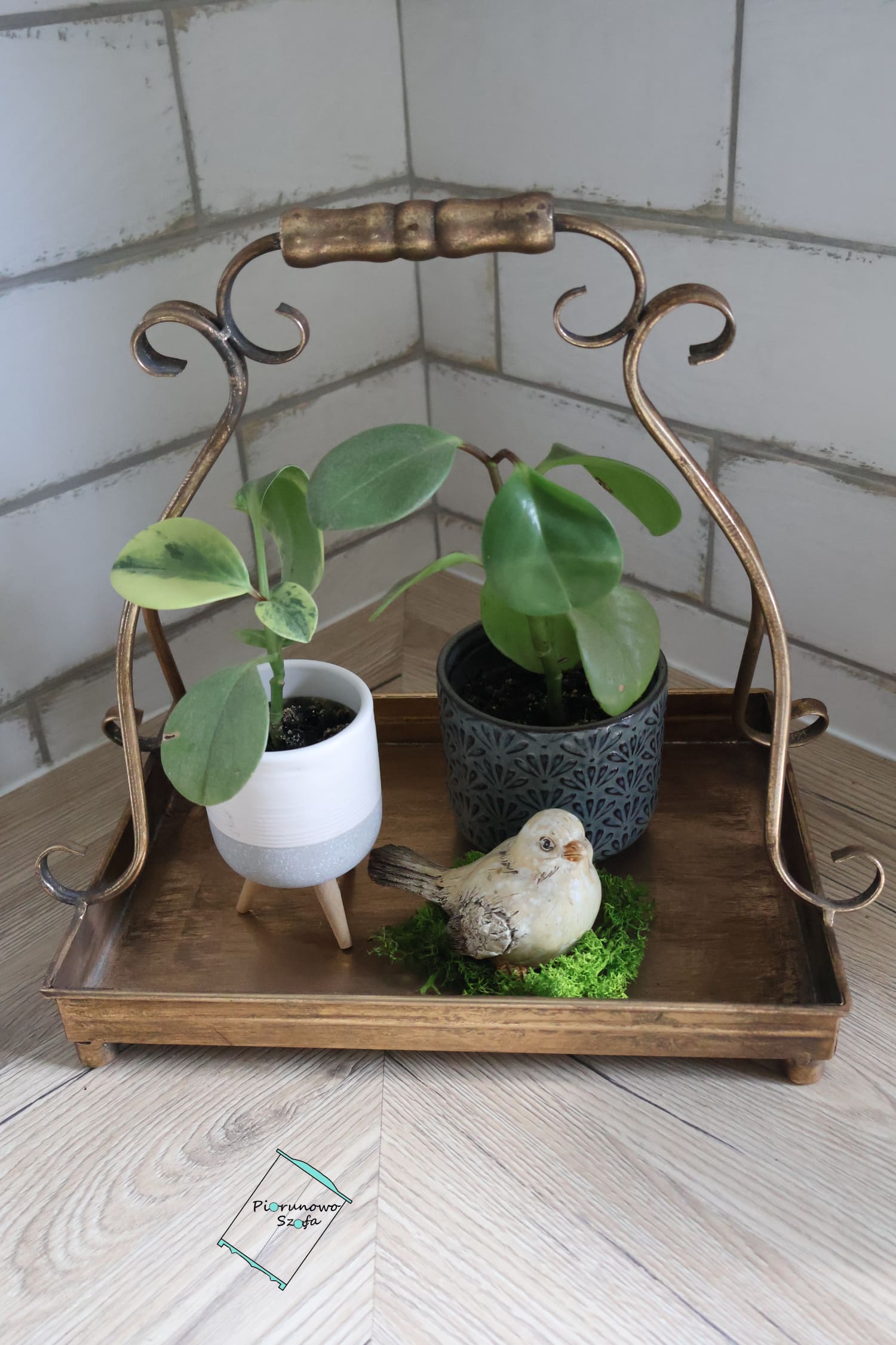 Prostokątna taca z uchwytem duża