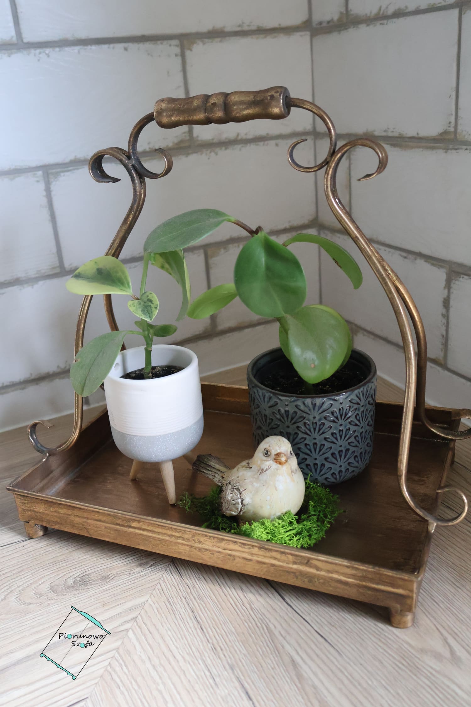 Prostokątna taca z uchwytem duża