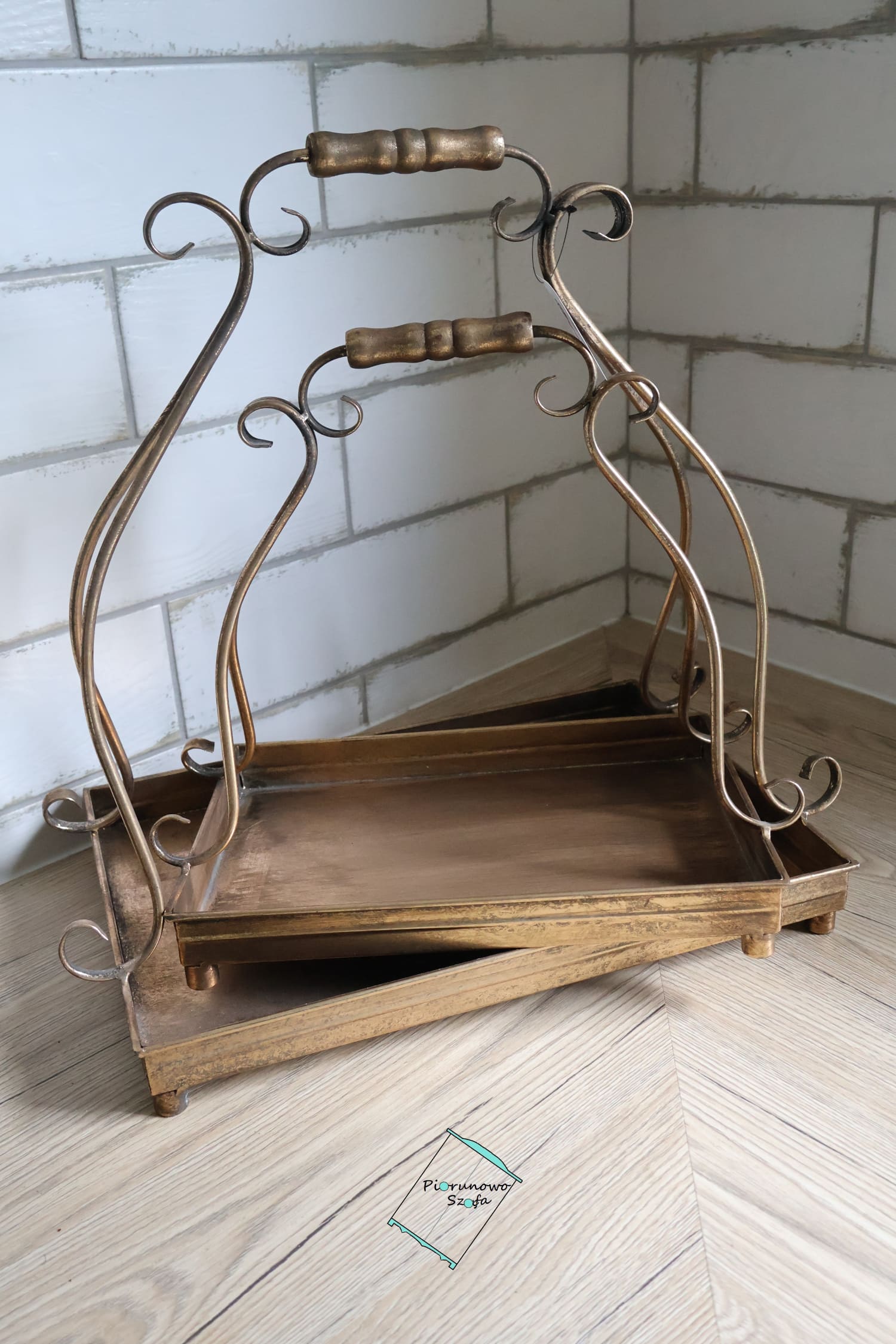 Prostokątna taca z uchwytem duża