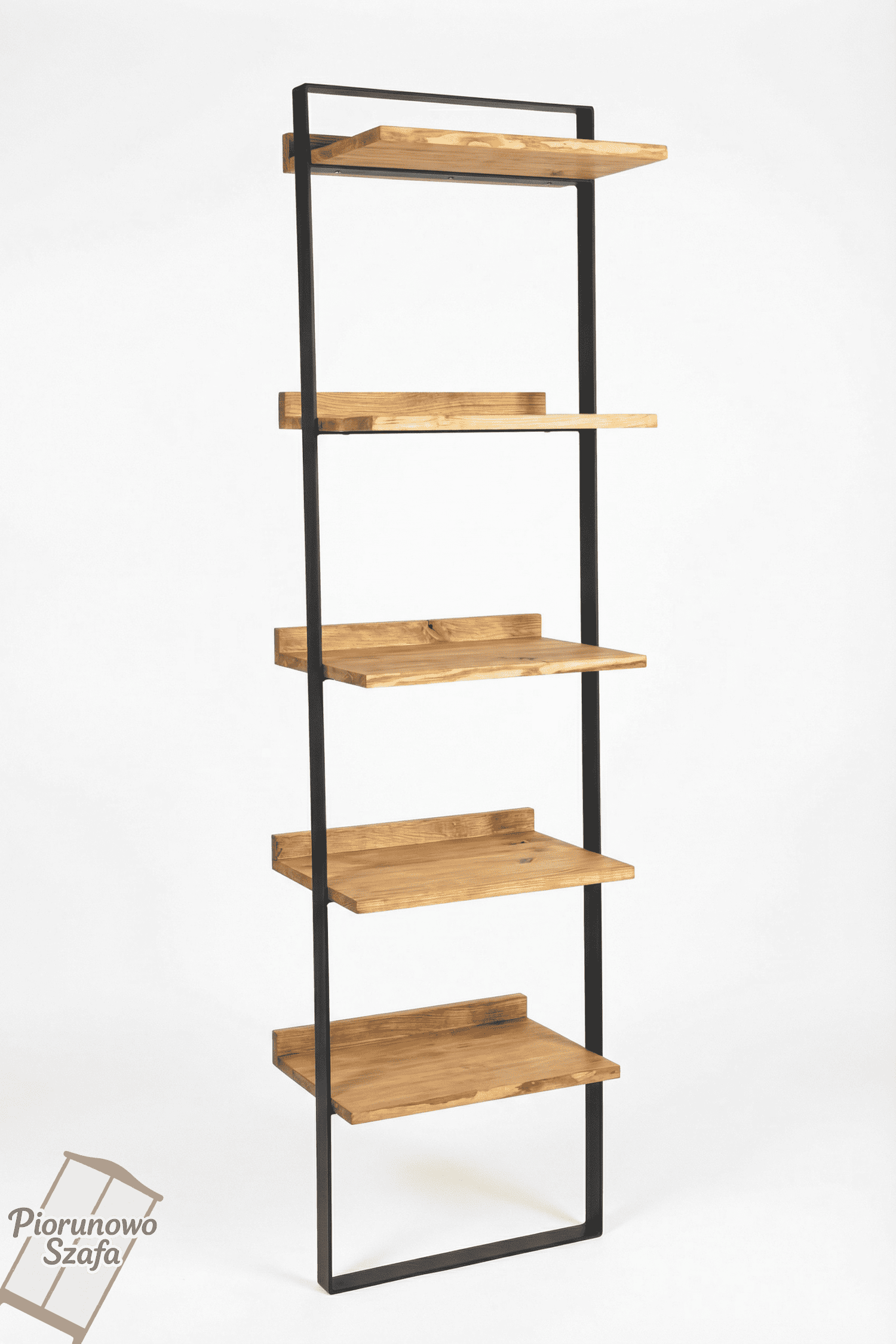 Regał ścienny industrialny drewno, metal