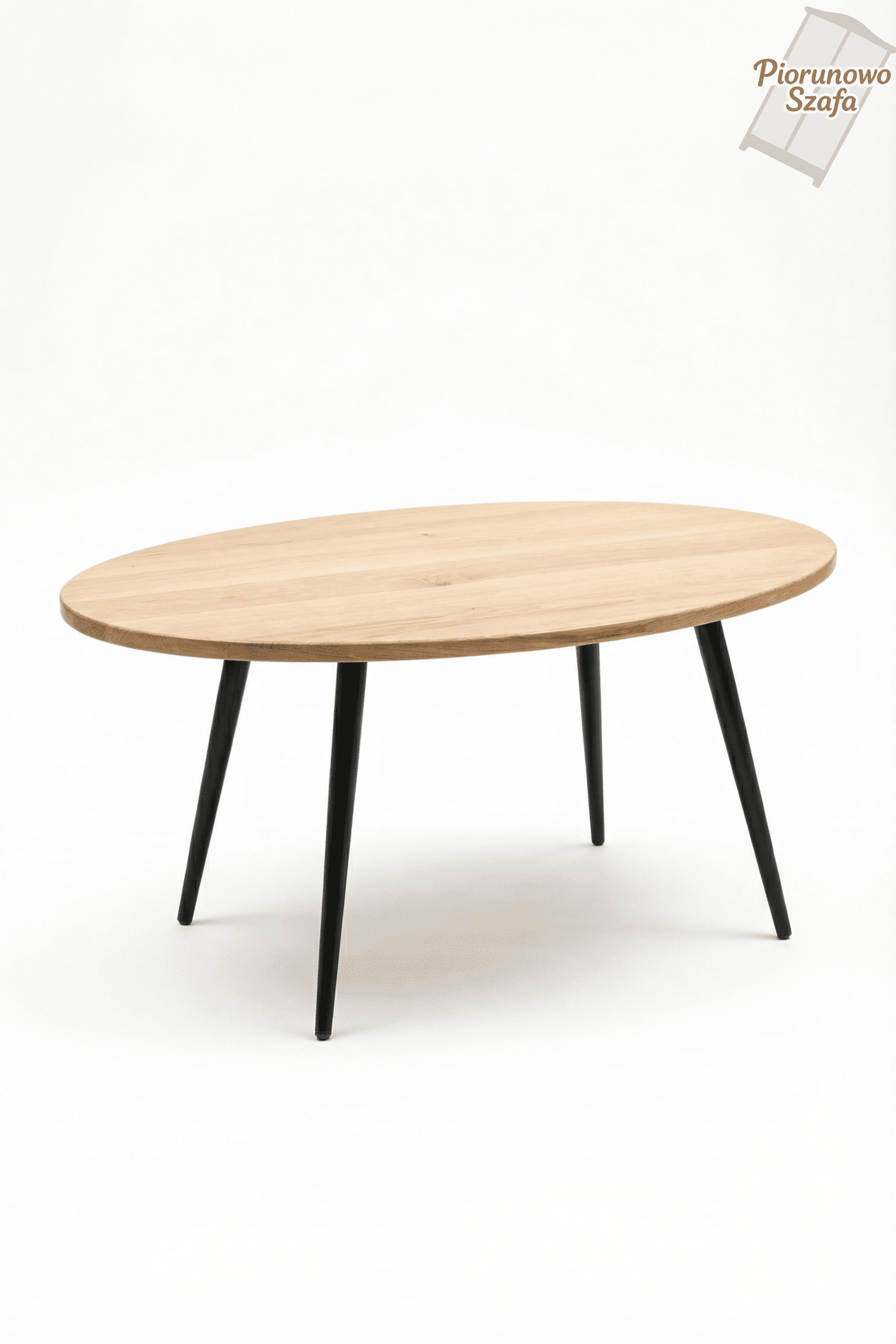 Nowoczesny stolik kawowy owalny jajo lity dąb