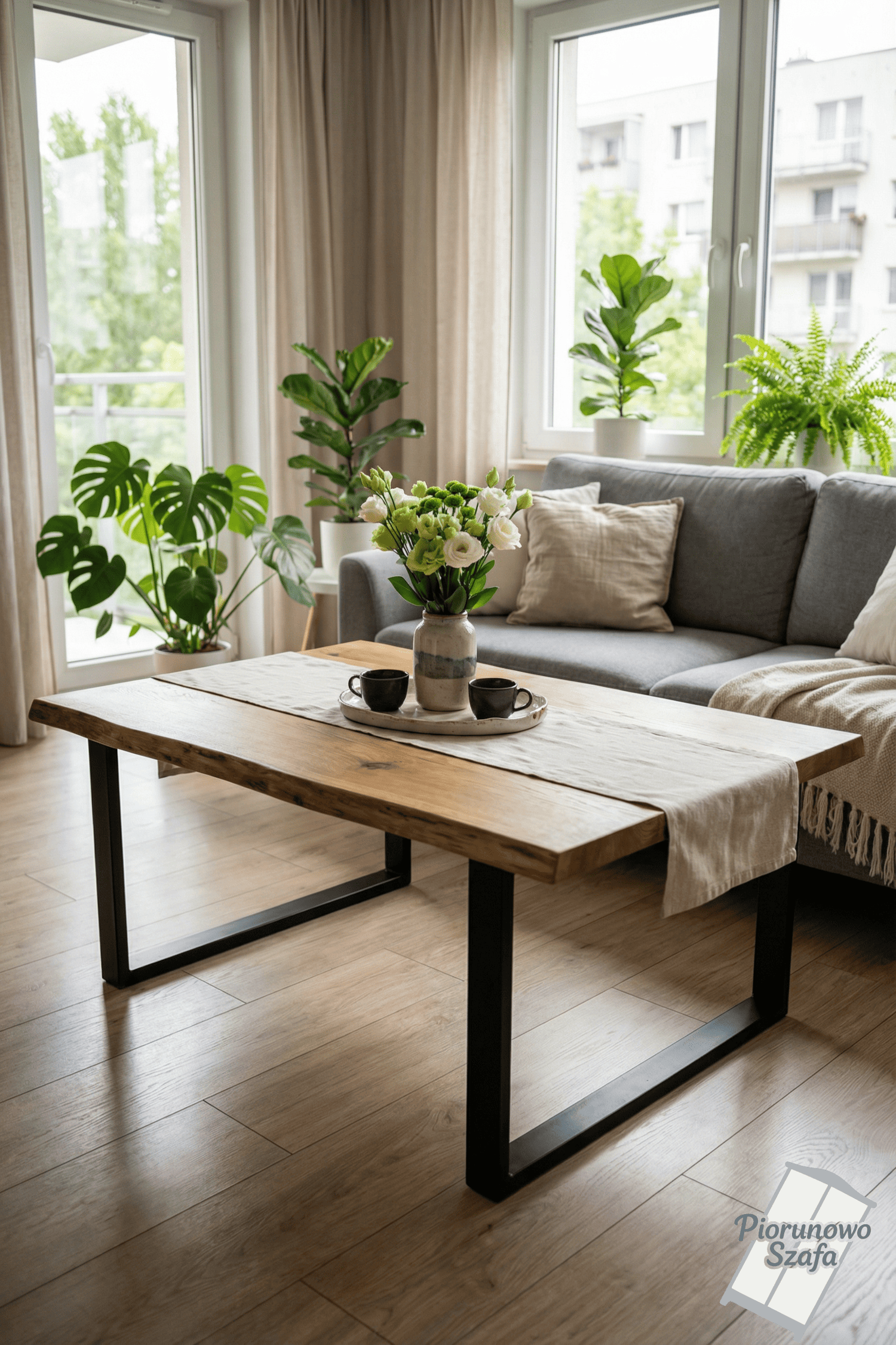 stolik stół kawowy na metalowych nogach