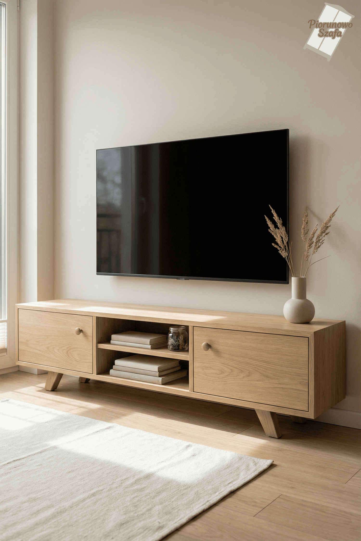 Stolik, szafka RTV retro dąb