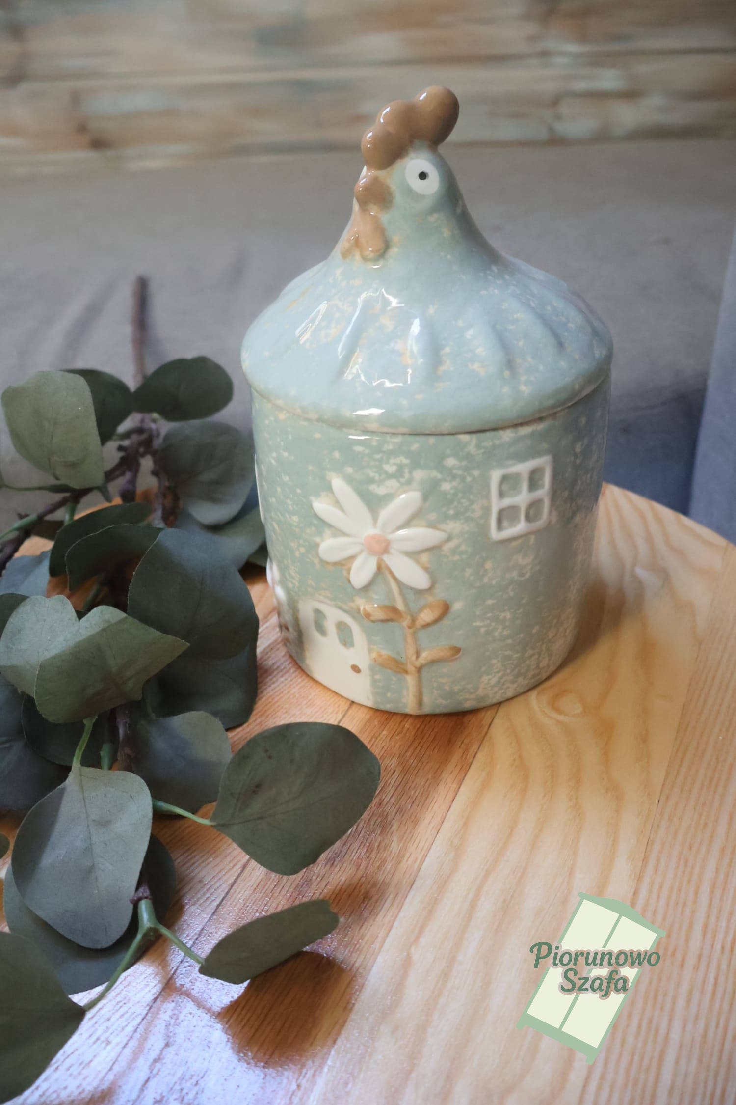 Pojemnik ceramiczny kura walec