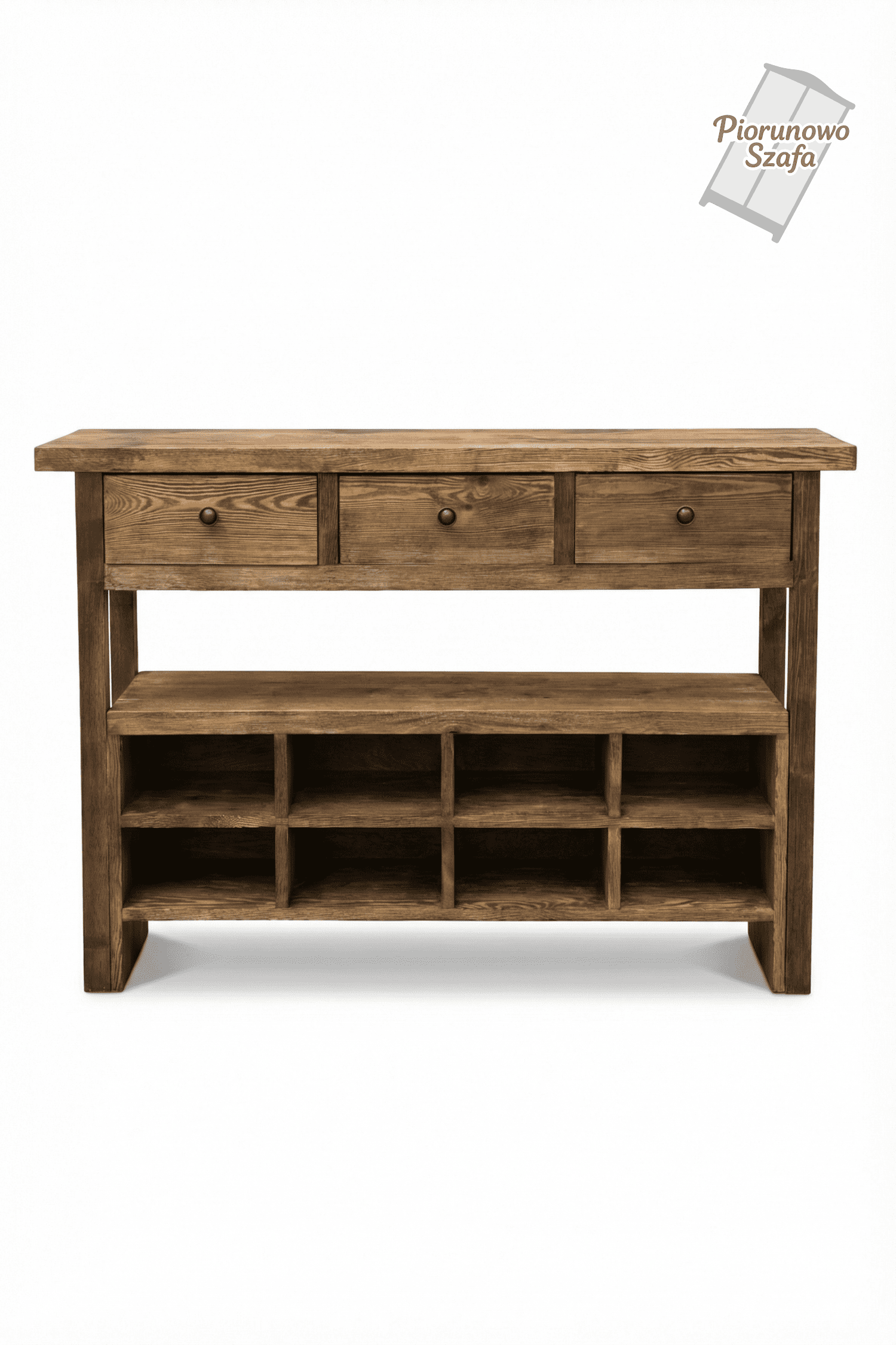 Komoda, Regał, retro Vintage 3 szuflady ciemny orzech z dostawką na buty