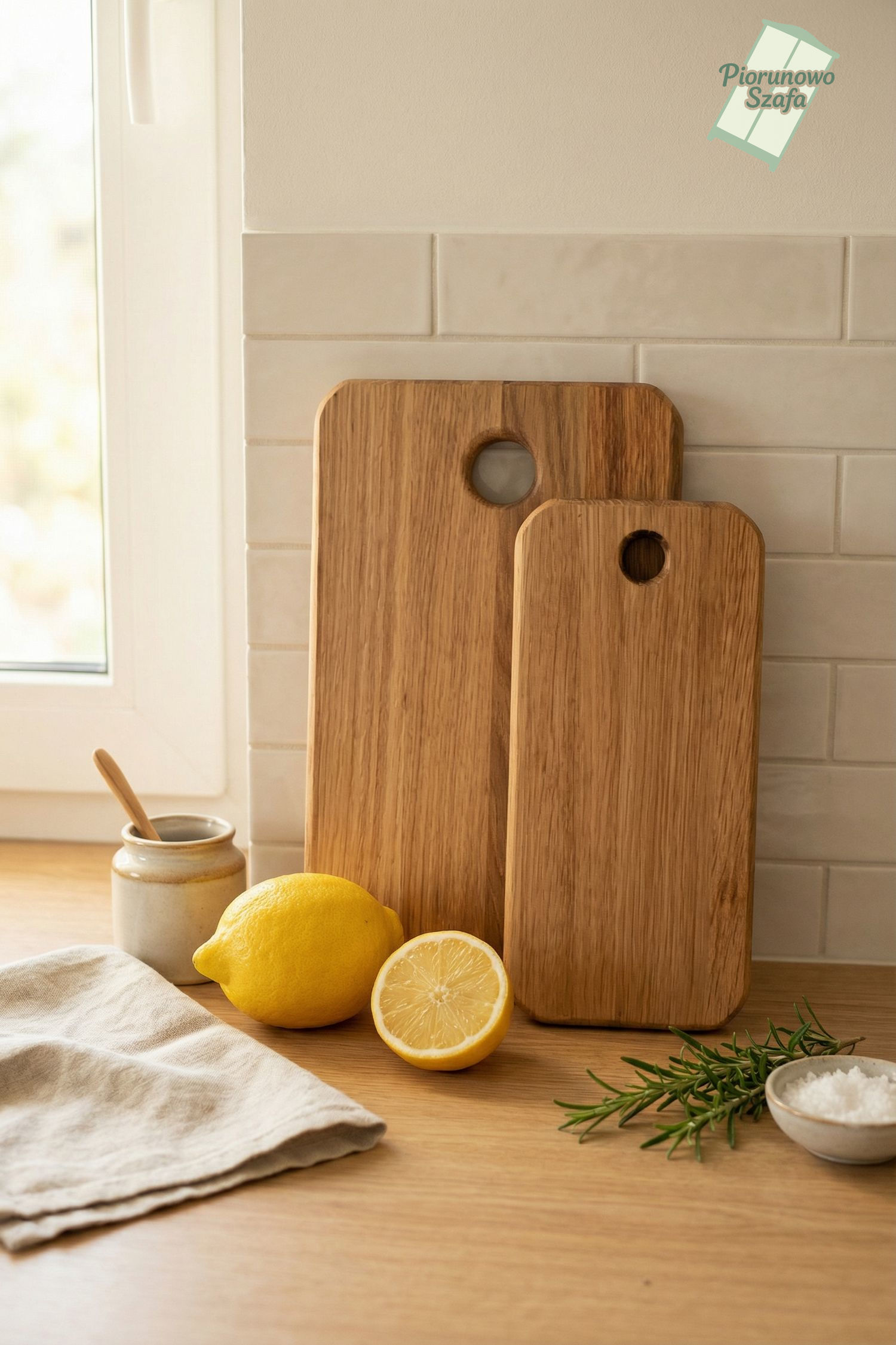 Dębowe deski do krojenia, serwowania pożywienia, ozdobne