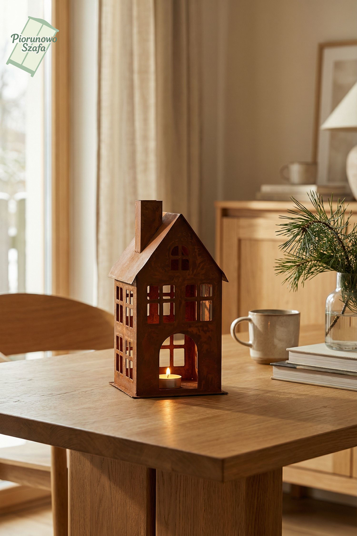 Dekoracyjny domek świecznik na tealighty mały