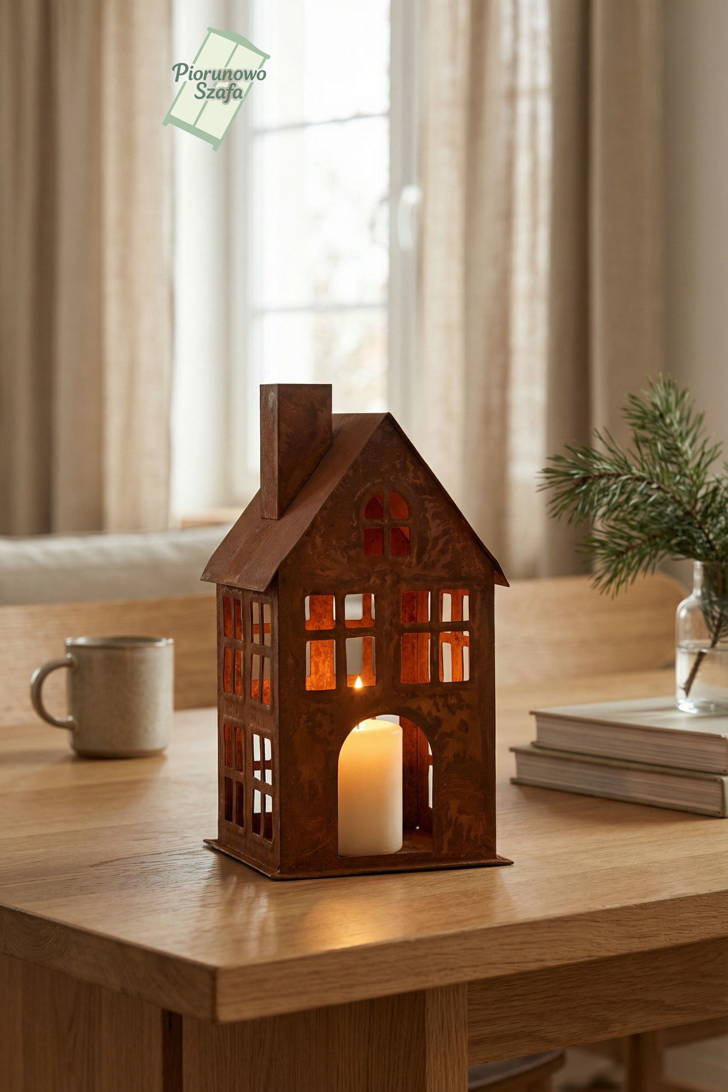 Dekoracyjny domek świecznik na tealighty mały