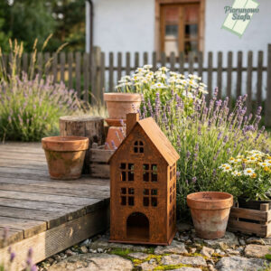 Dekoracyjny domek świecznik na tealighty średni