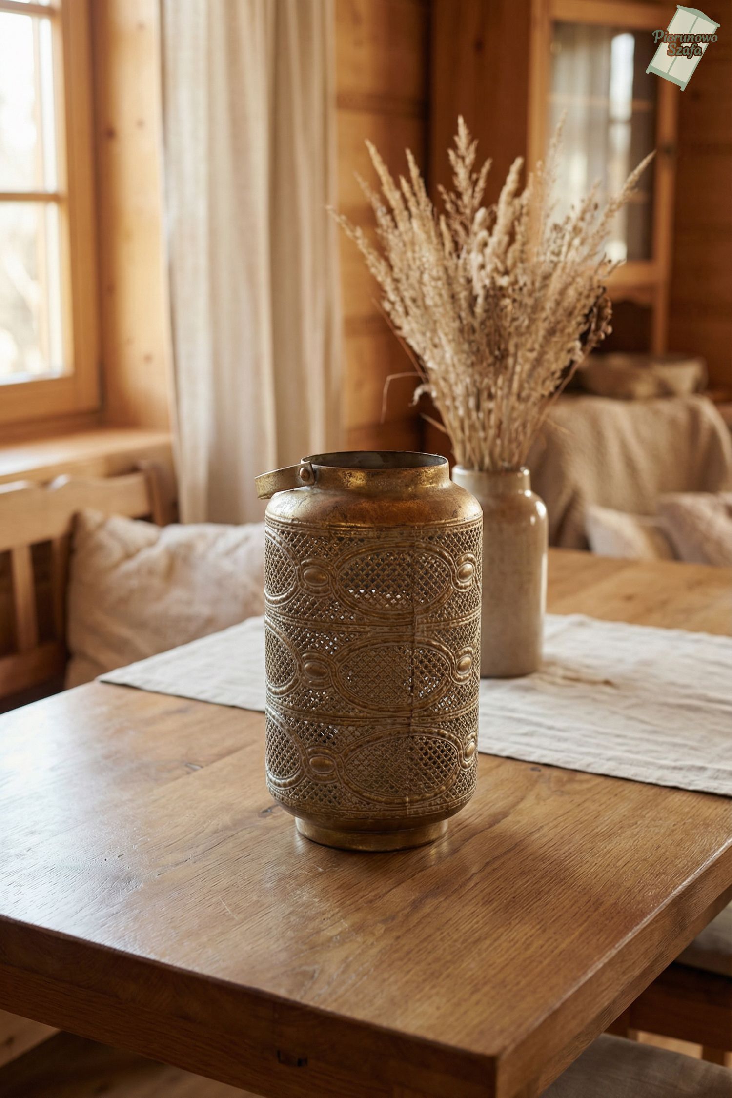 Dekoracyjny lampion metalowy w stylu vintage