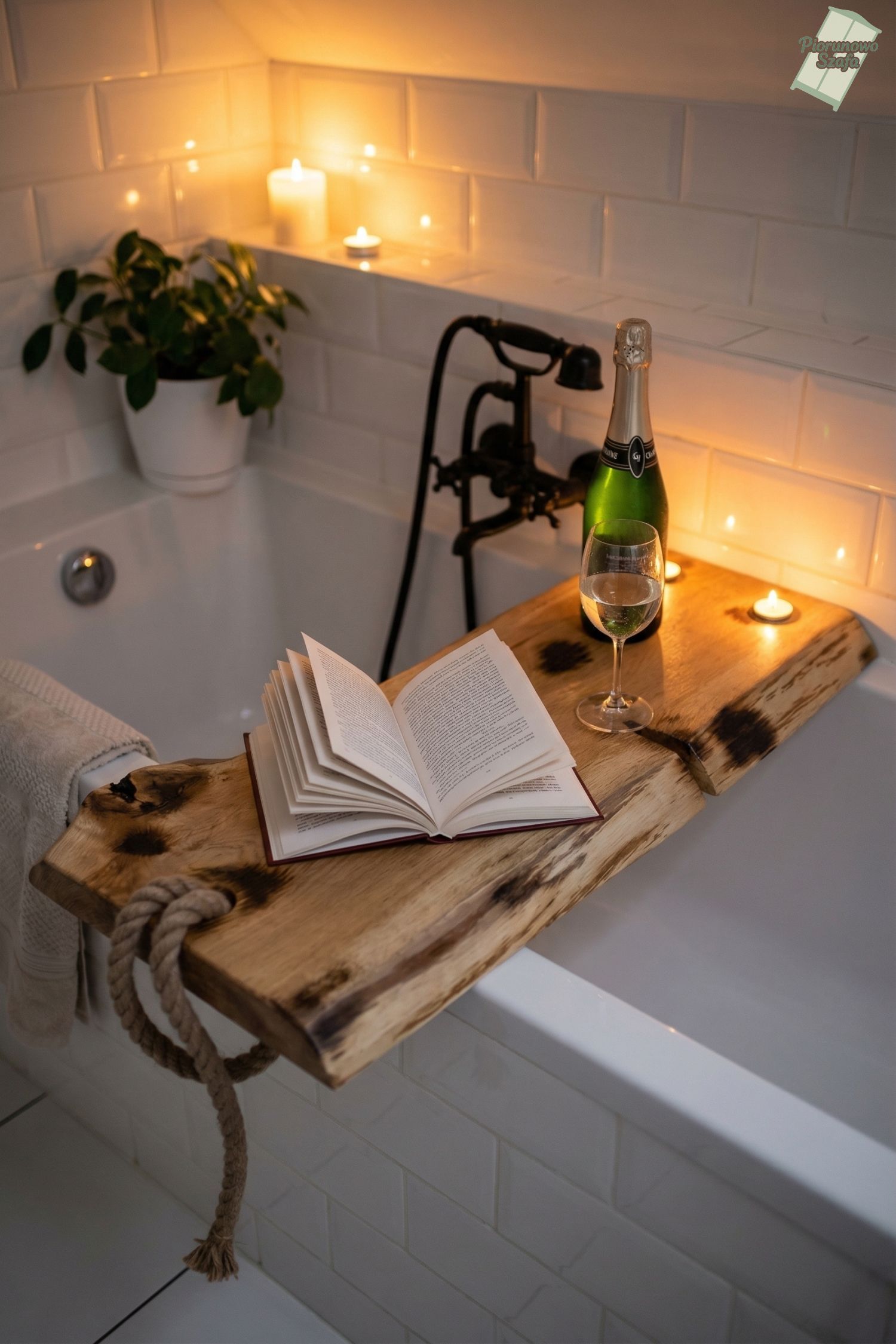 Deska dębowa na wannę, półka łazienkowa