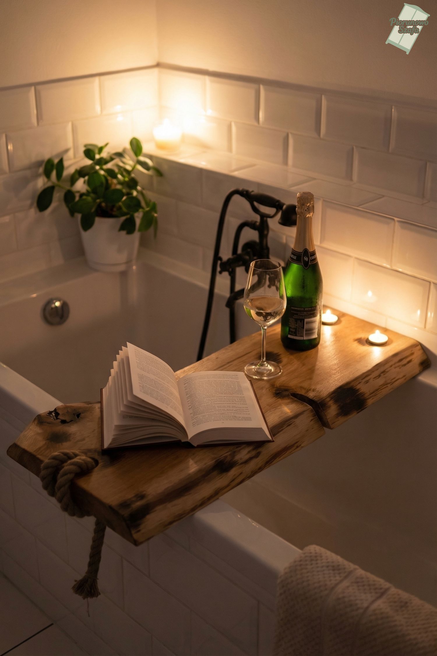 Deska dębowa na wannę, półka łazienkowa