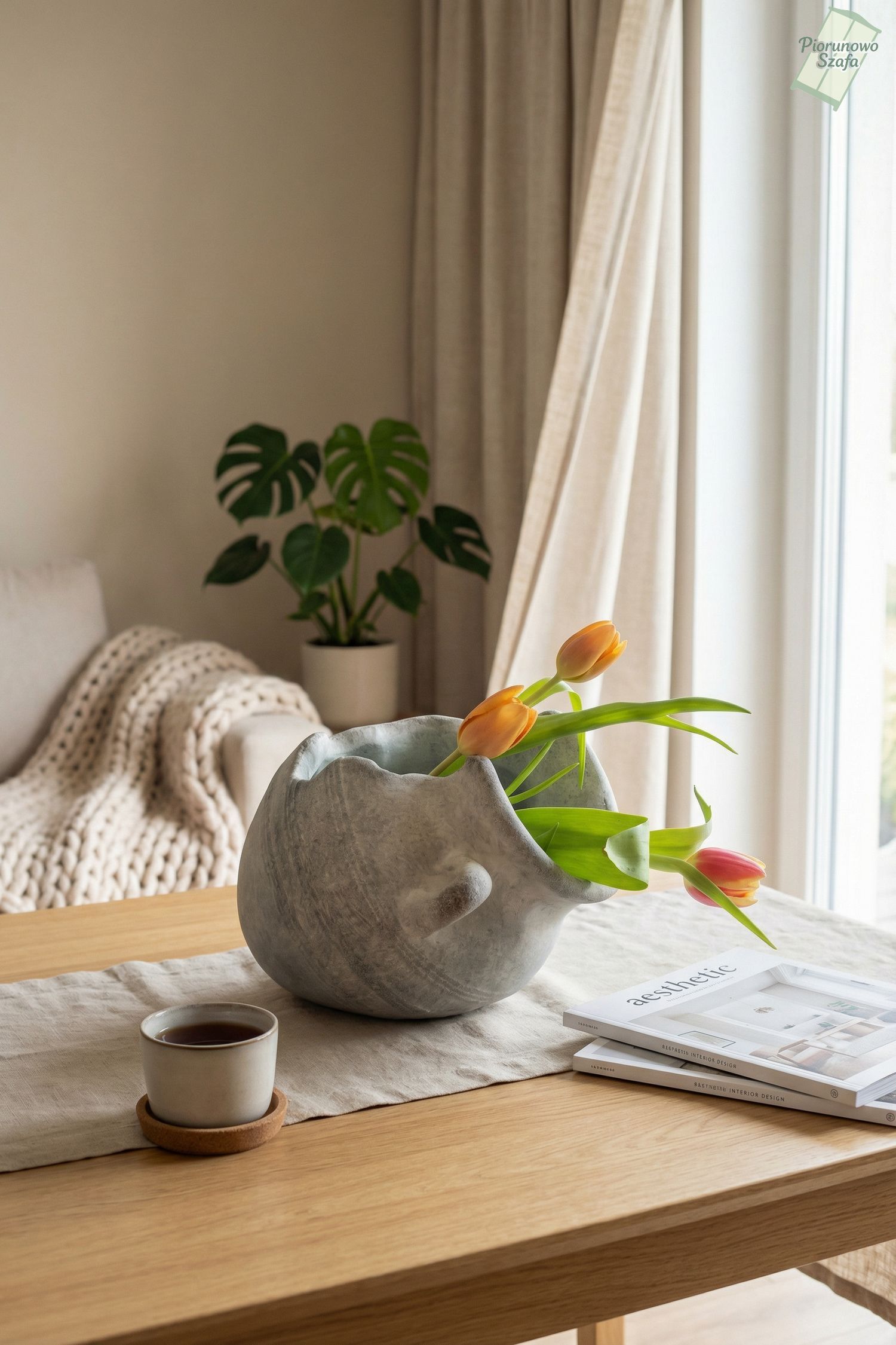 Donica, osłonka dekoracyjna o kamiennej fakturze