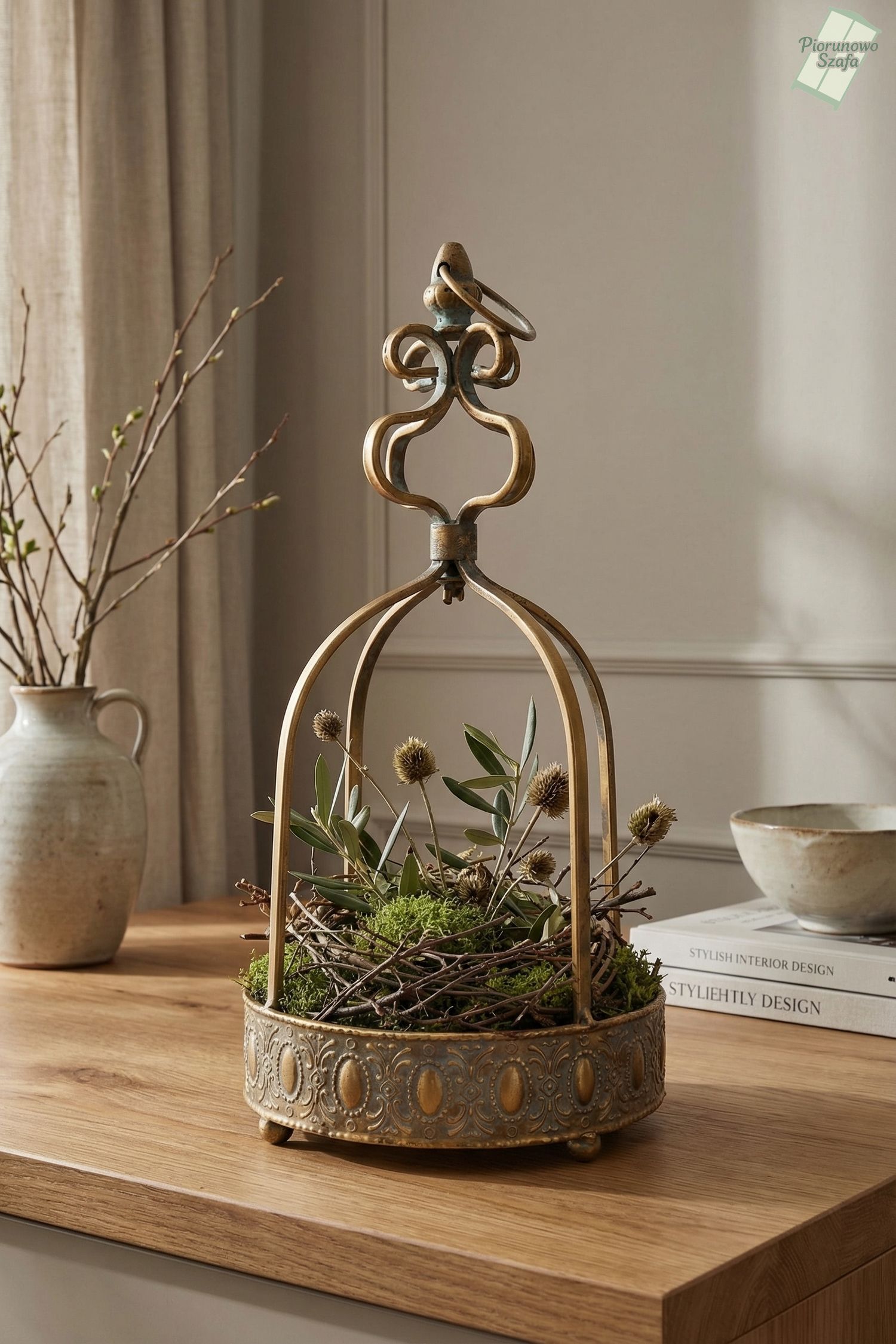 Elegancki świecznik w stylu vintage z koroną