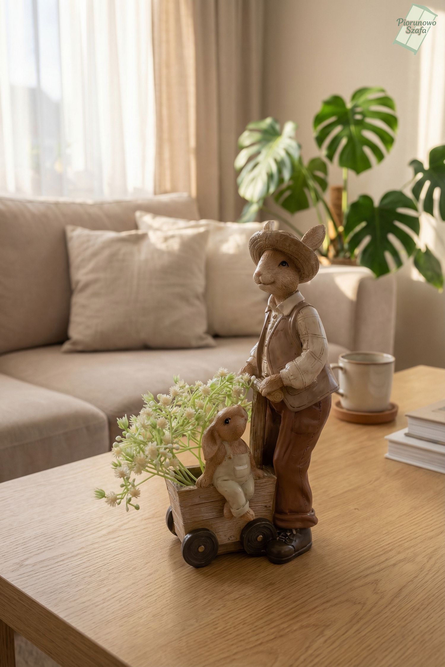 Figurka Pan królik z wózkiem