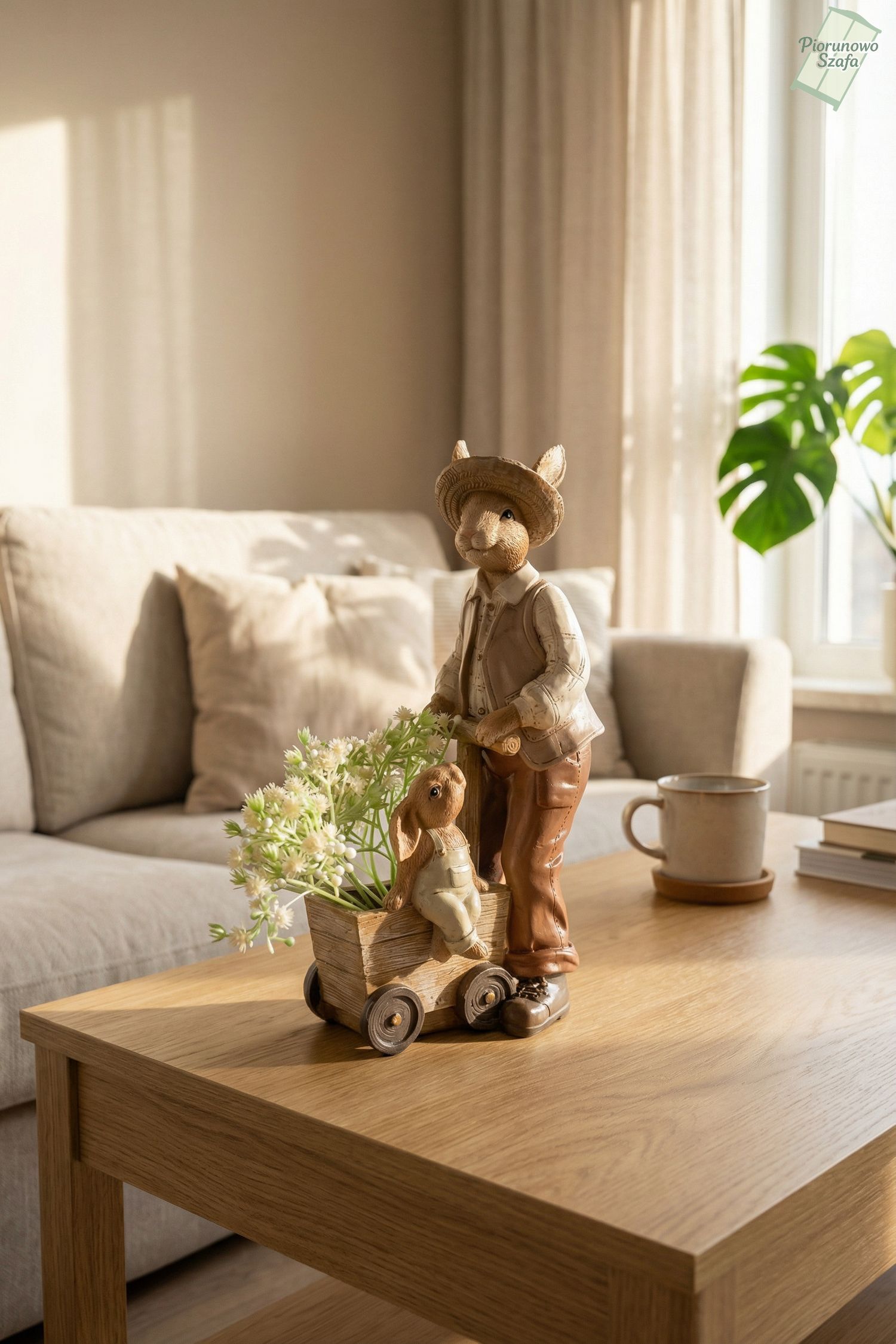 Figurka Pan królik z wózkiem