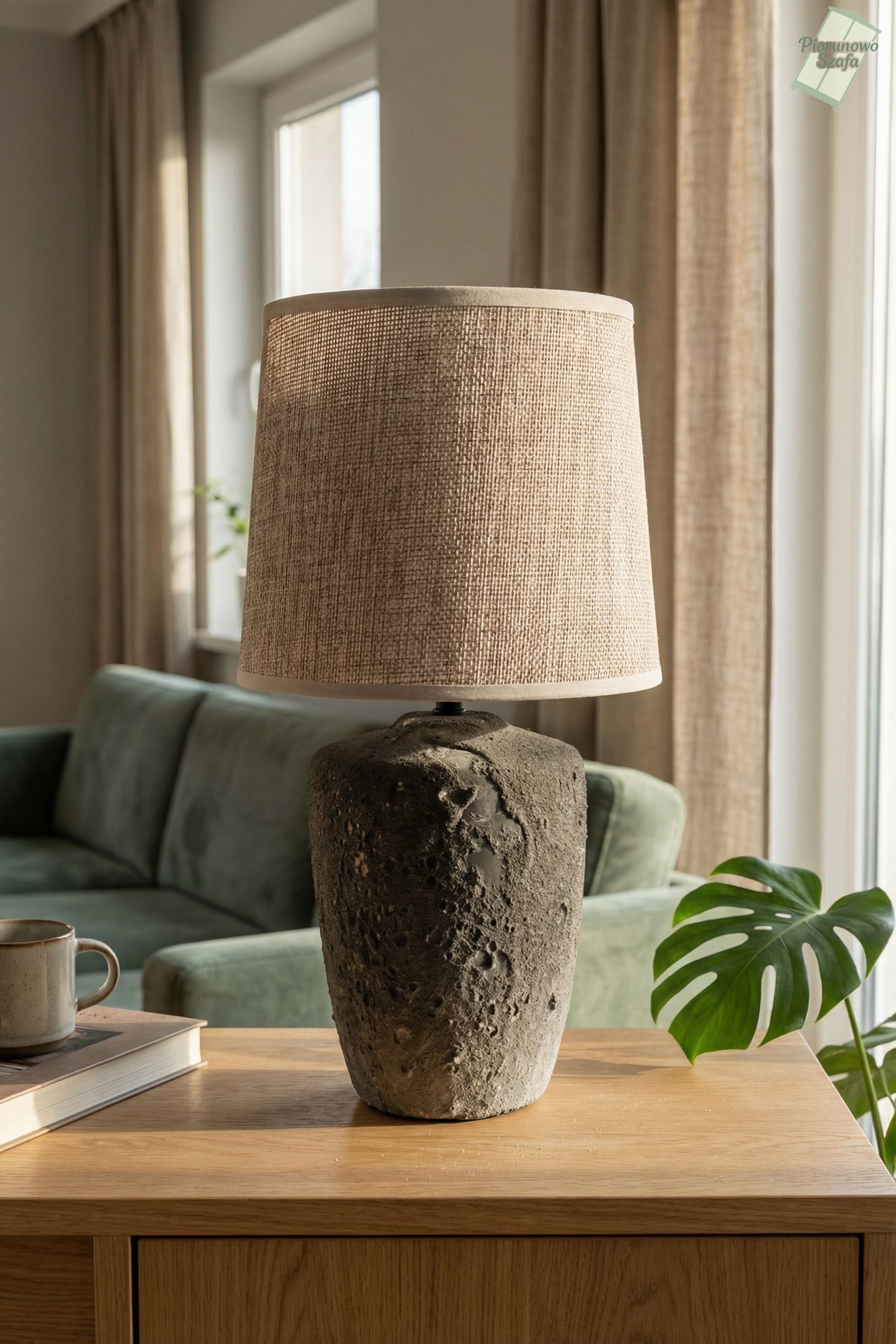 Industrialna Lampa Stołowa z Betonową Podstawą