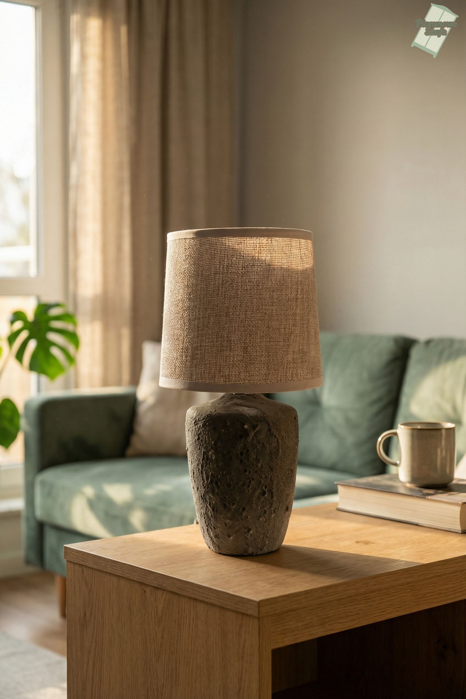 Industrialna Lampa Stołowa z Betonową Podstawą