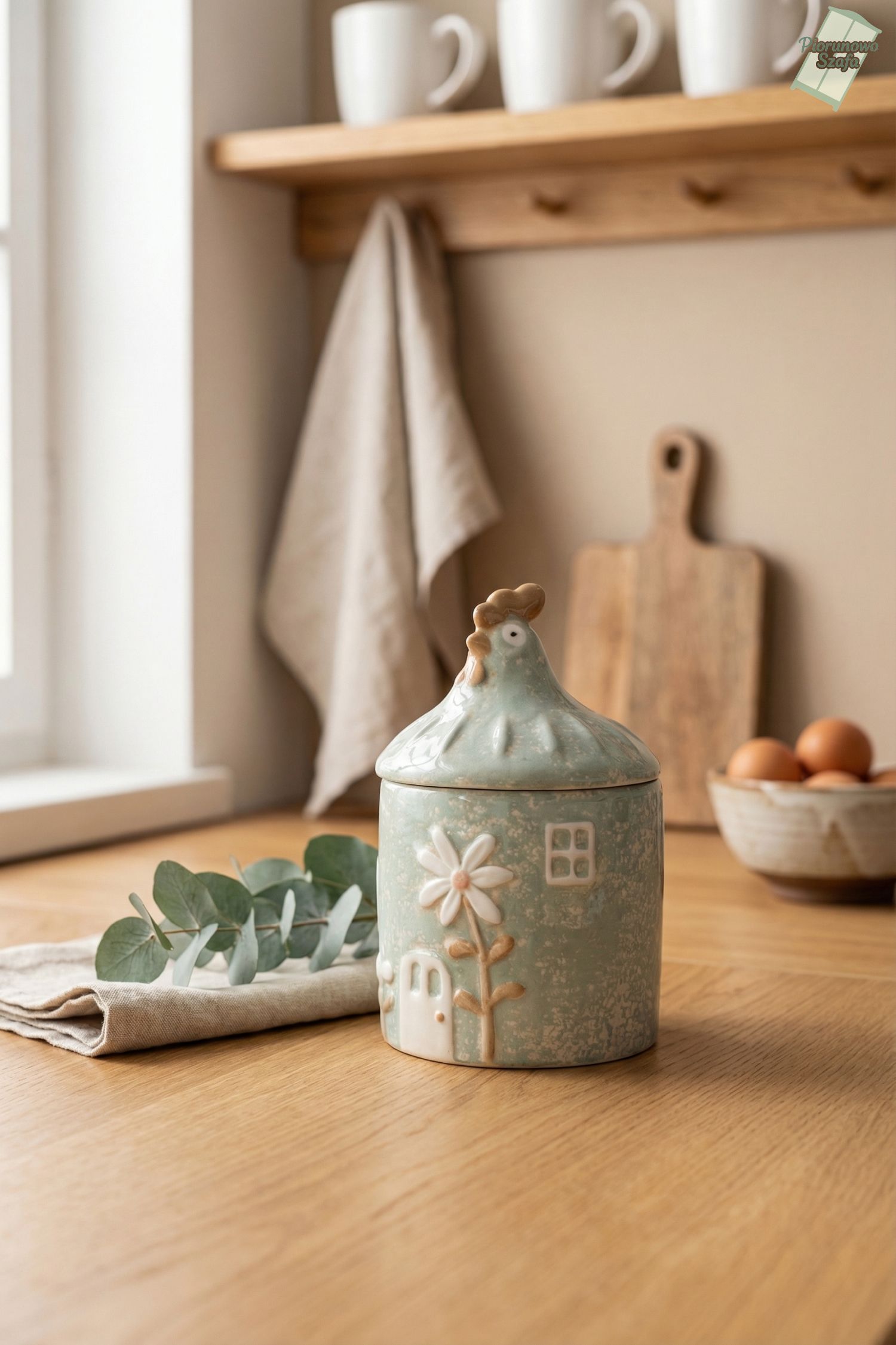 Pojemnik ceramiczny kura walec