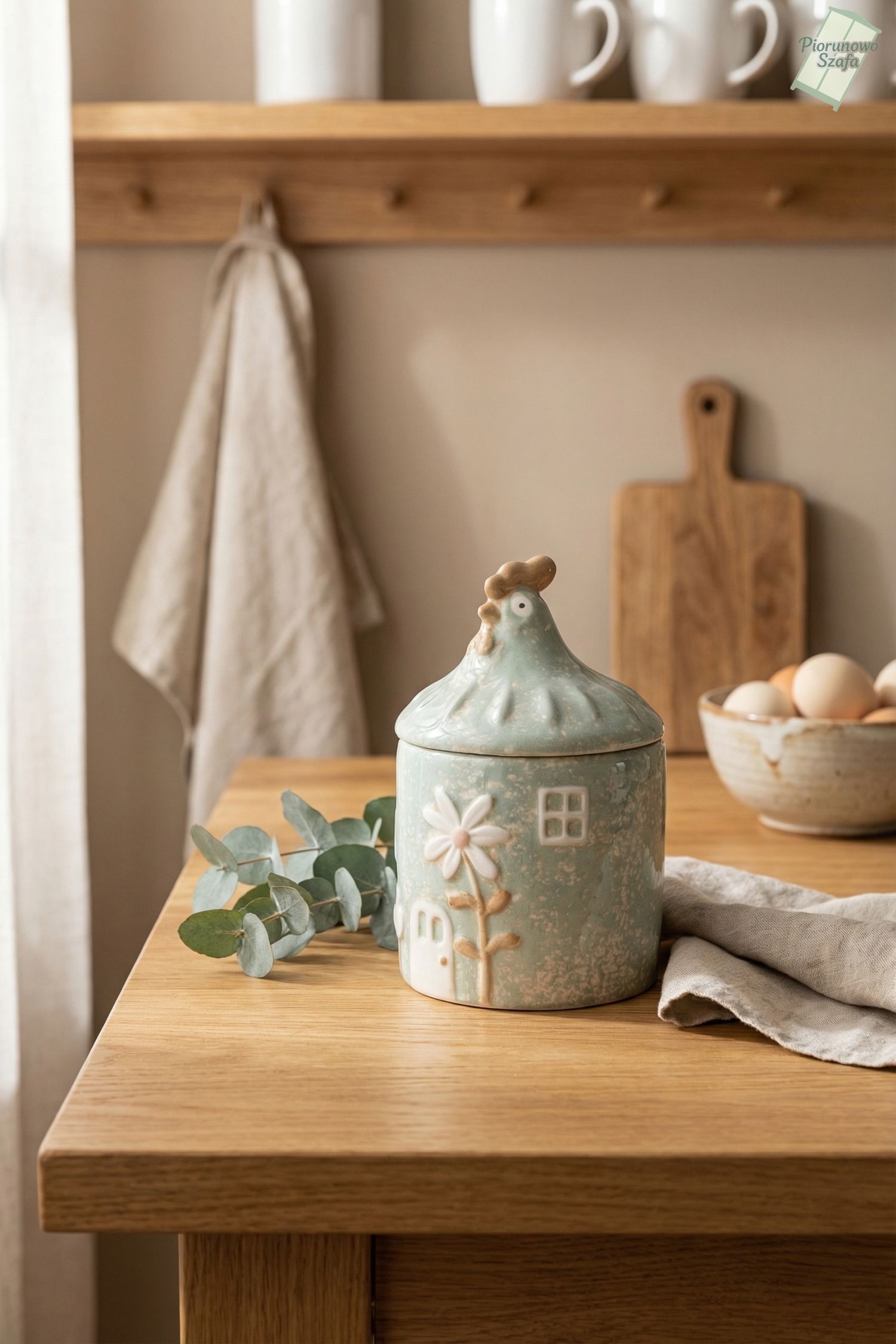 Pojemnik ceramiczny kura walec