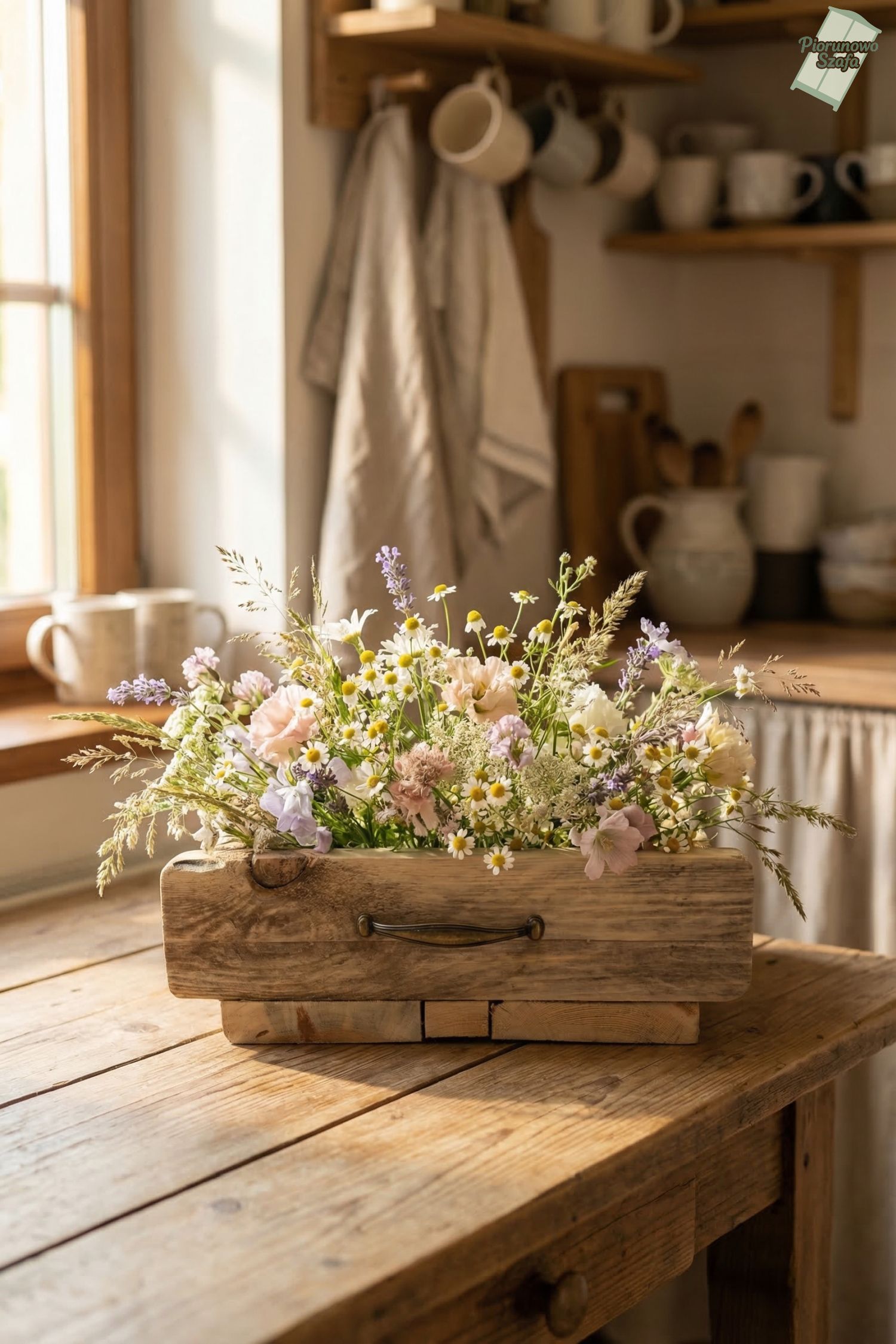 Szuflada kwietnik stare drewno