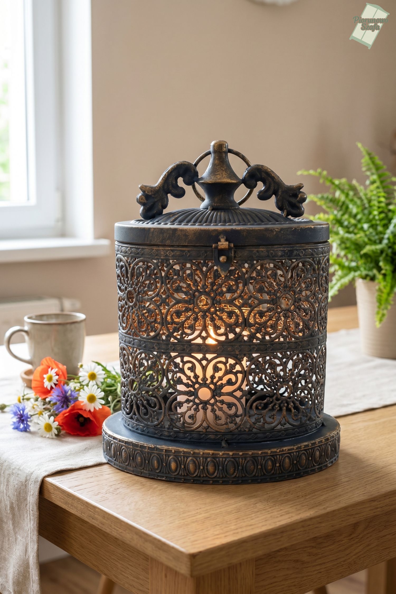Ażurowy lampion w stylu vintage – otwierany