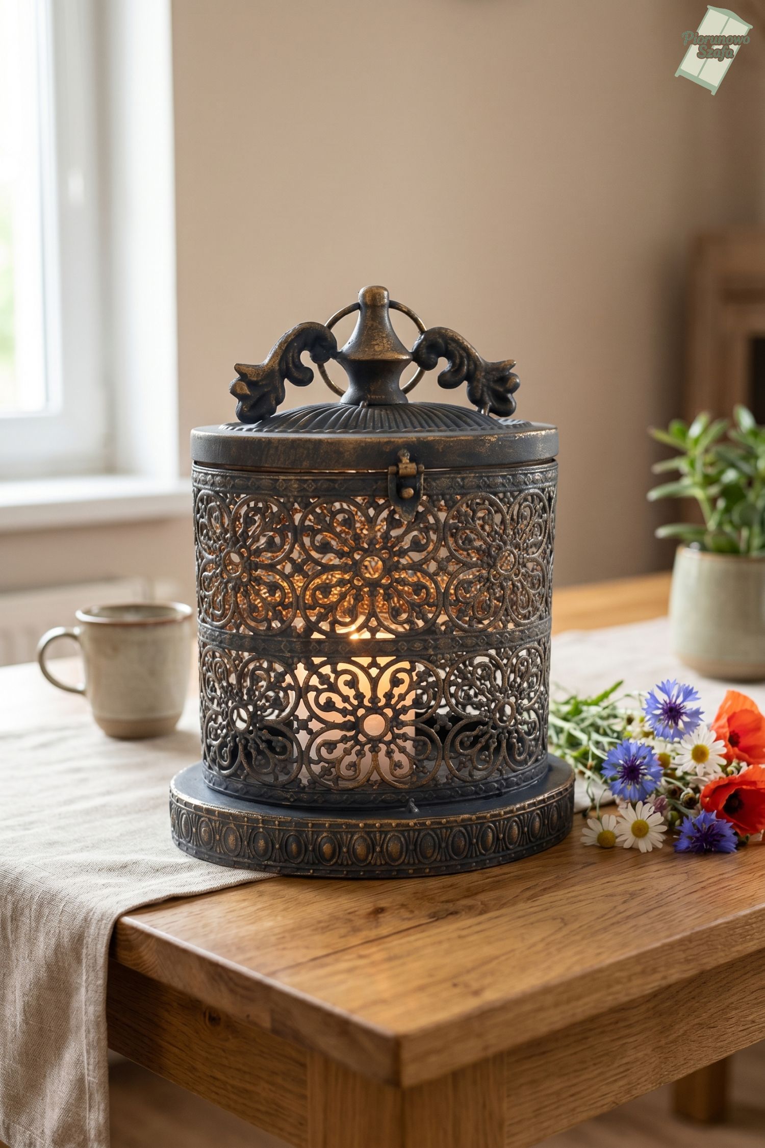 Ażurowy lampion w stylu vintage – otwierany